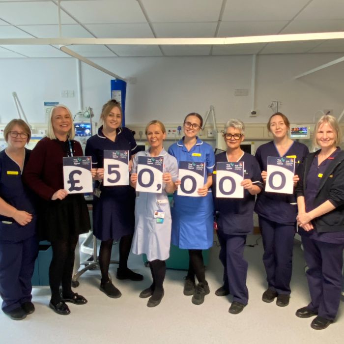 Nursing staff celebrate reaching £50,000 in just a few weeks for the Tiny Lives Appeal