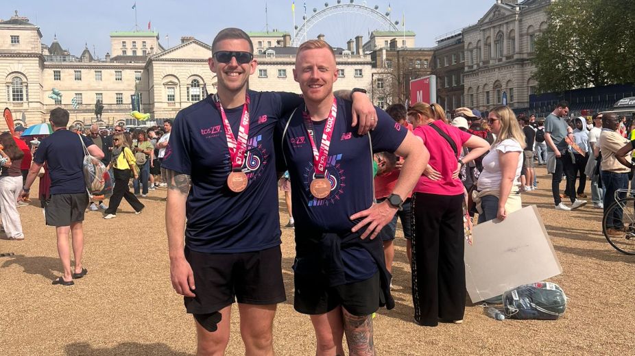 Joe and Jordan at the London Marathon 2026
