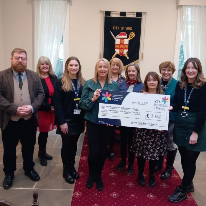 York Register Office colleagues with Emma Sargent and Rebecca White from York & Scarborough Hospitals Charity
