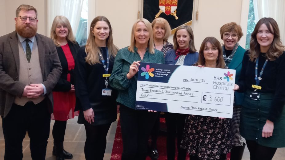 York Register Office colleagues with Emma Sargent and Rebecca White from York & Scarborough Hospitals Charity