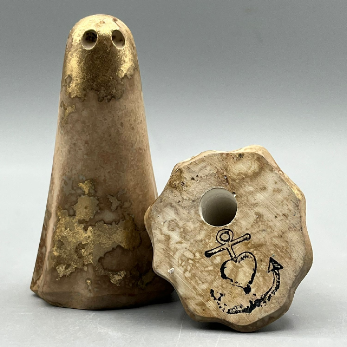 The gold charity ghost made by York Ghost Merchants