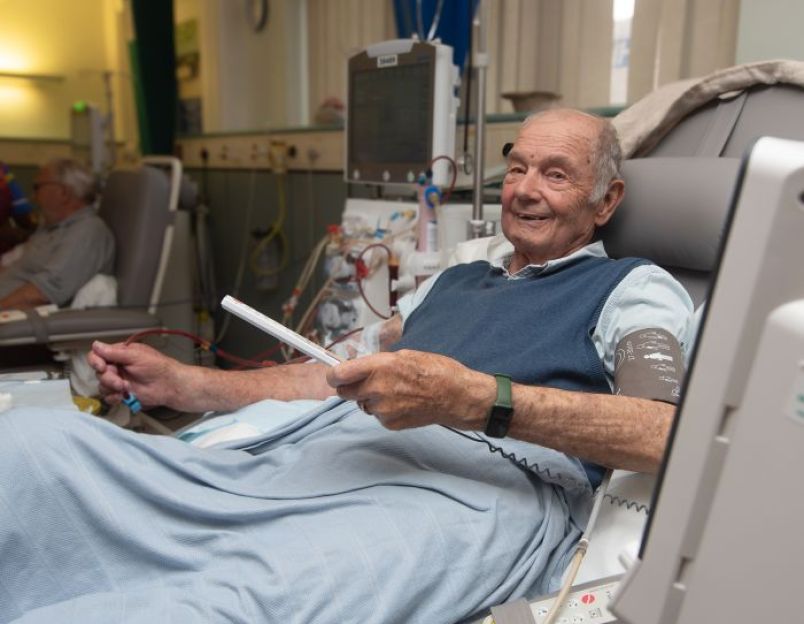 Renal Patient Ray with newly funded TVs